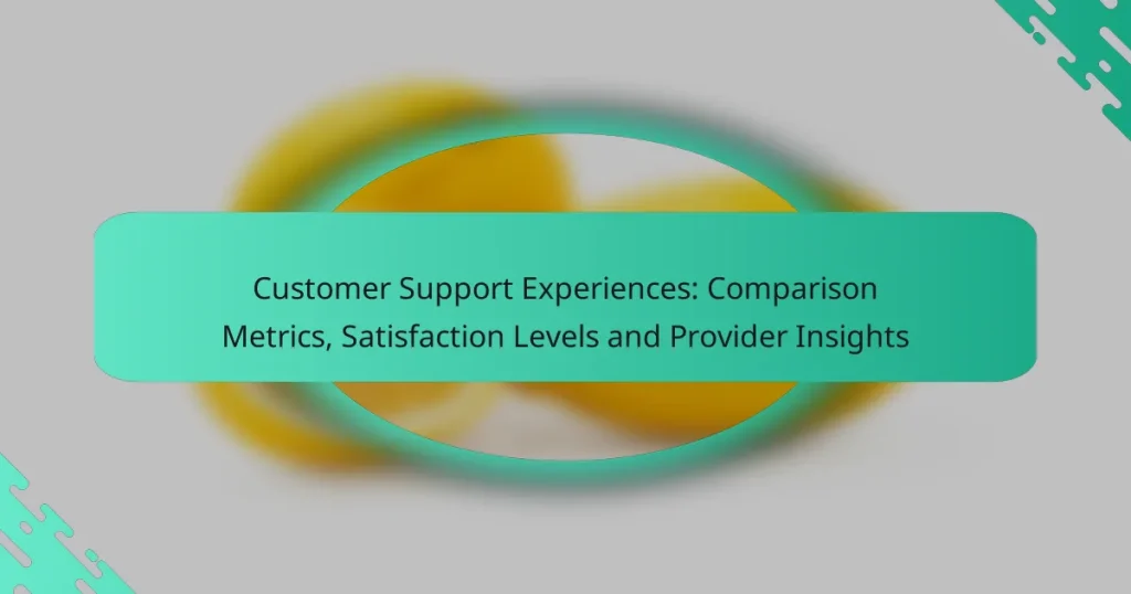 Customer Support Experiences: Comparison Metrics, Satisfaction Levels and Provider Insights