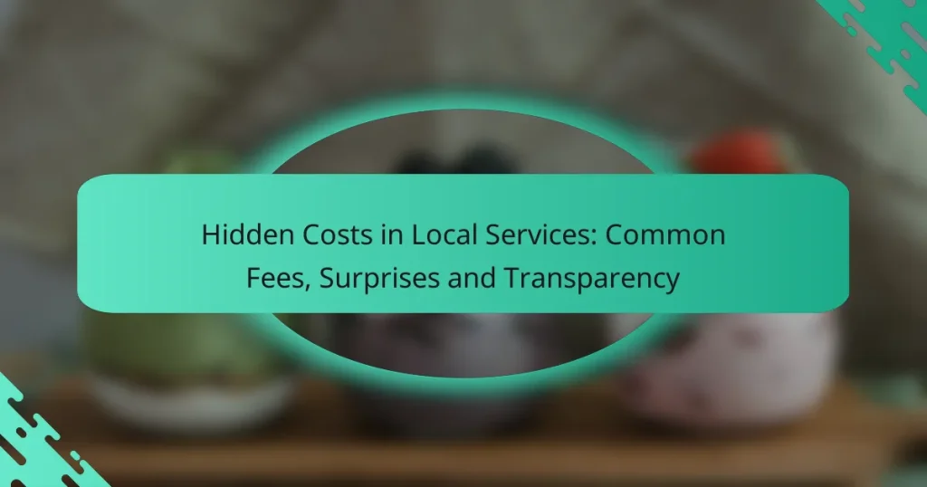 Hidden Costs in Local Services: Common Fees, Surprises and Transparency