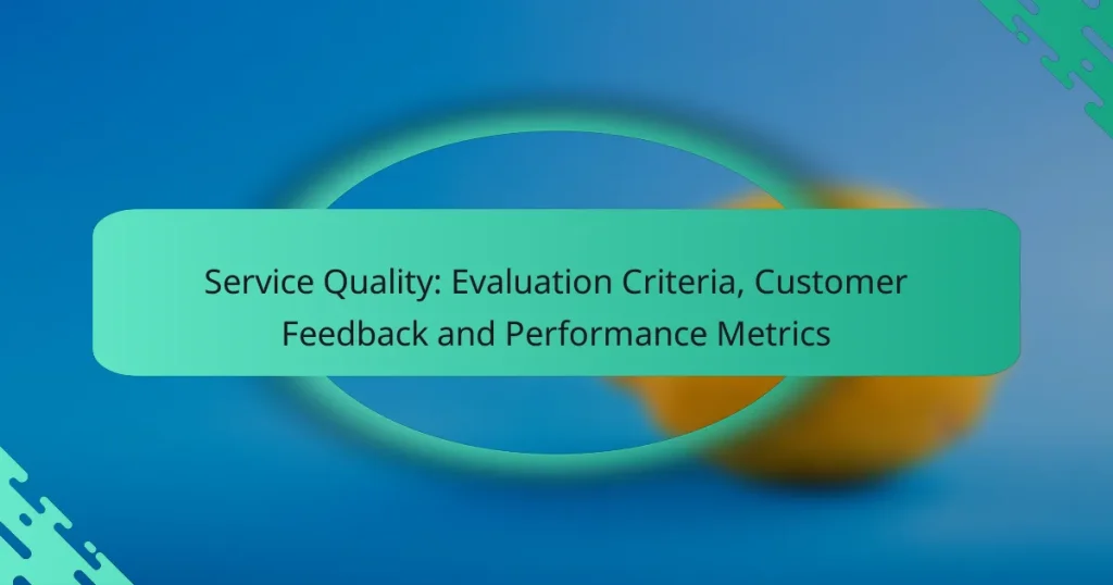 Service Quality: Evaluation Criteria, Customer Feedback and Performance Metrics