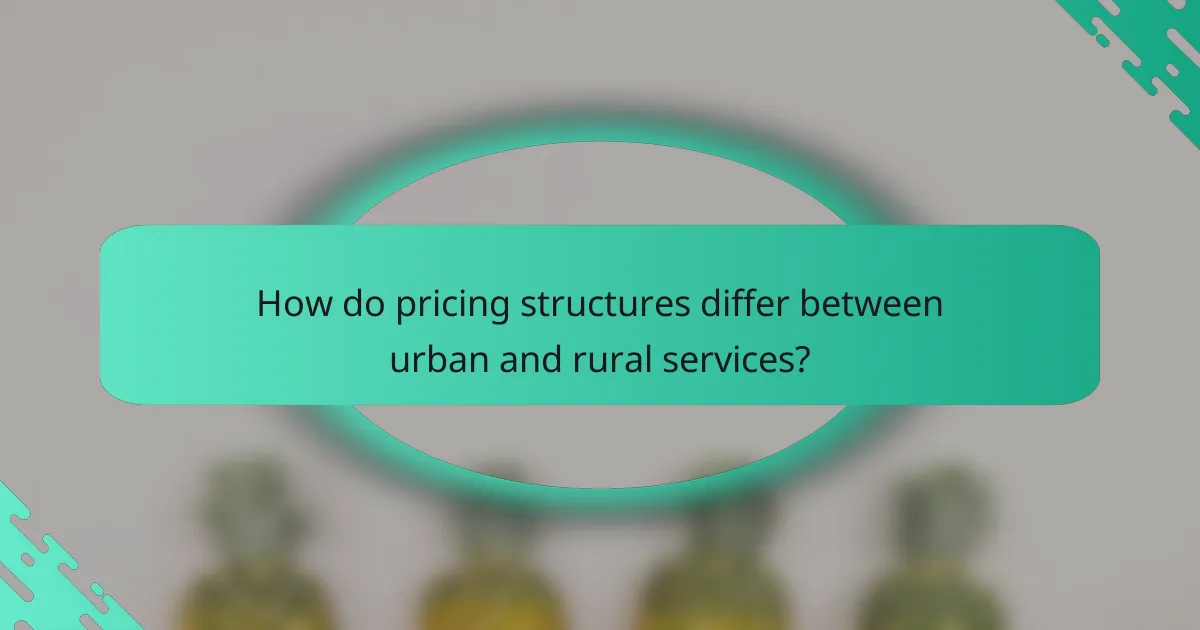 How do pricing structures differ between urban and rural services?