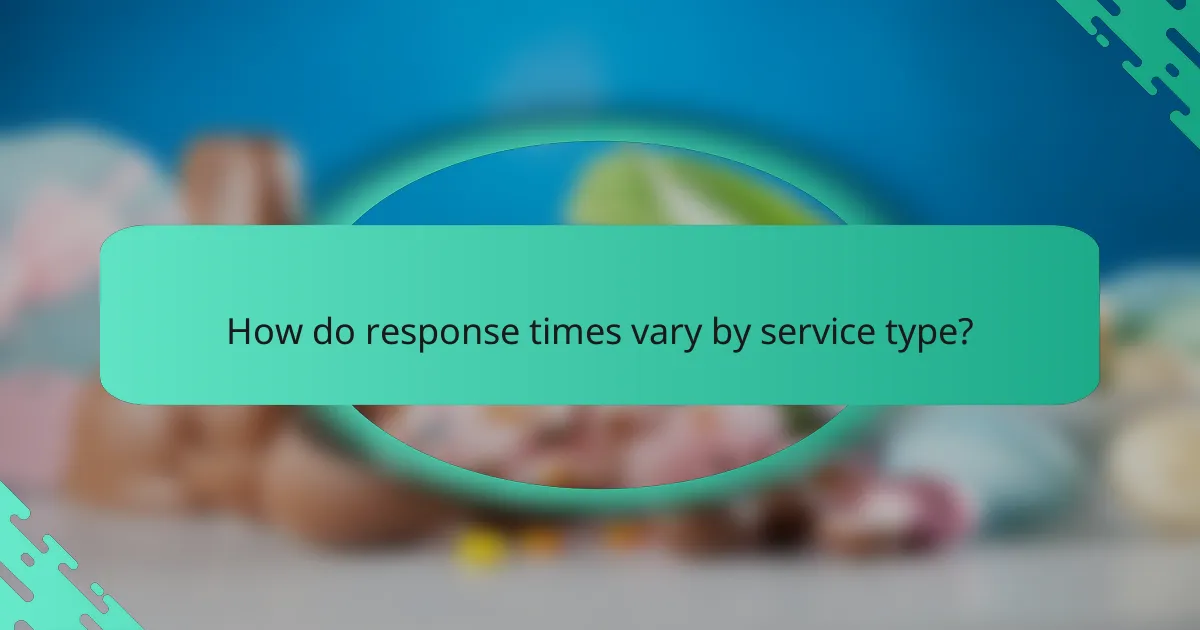 How do response times vary by service type?