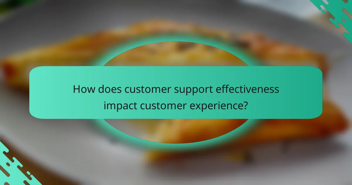 How does customer support effectiveness impact customer experience?