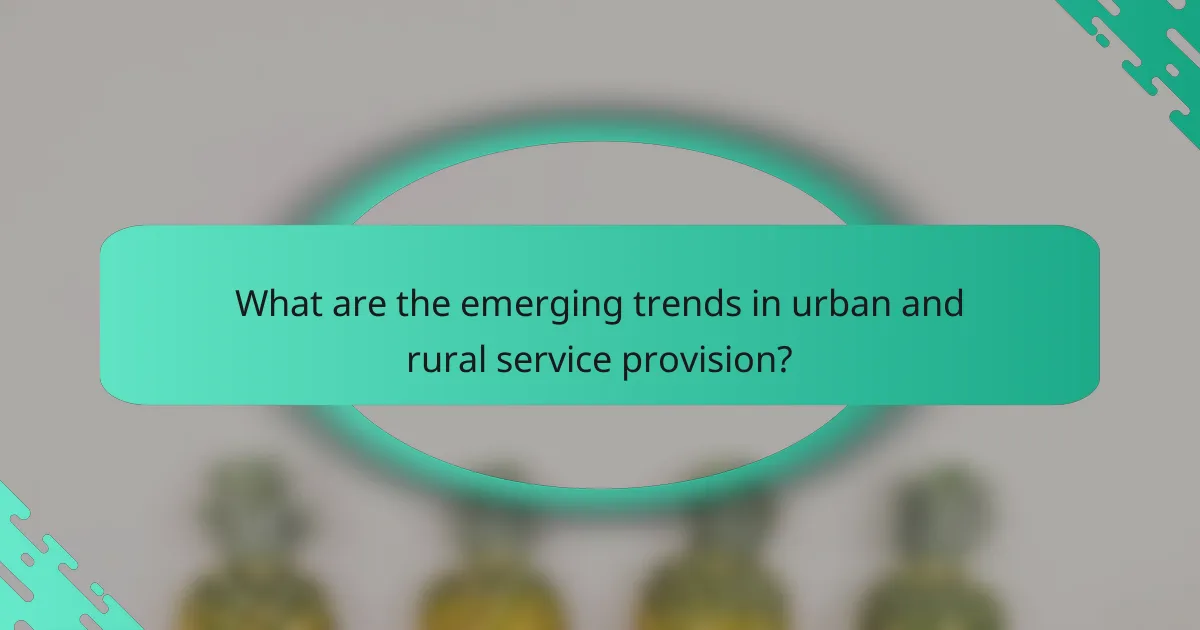 What are the emerging trends in urban and rural service provision?