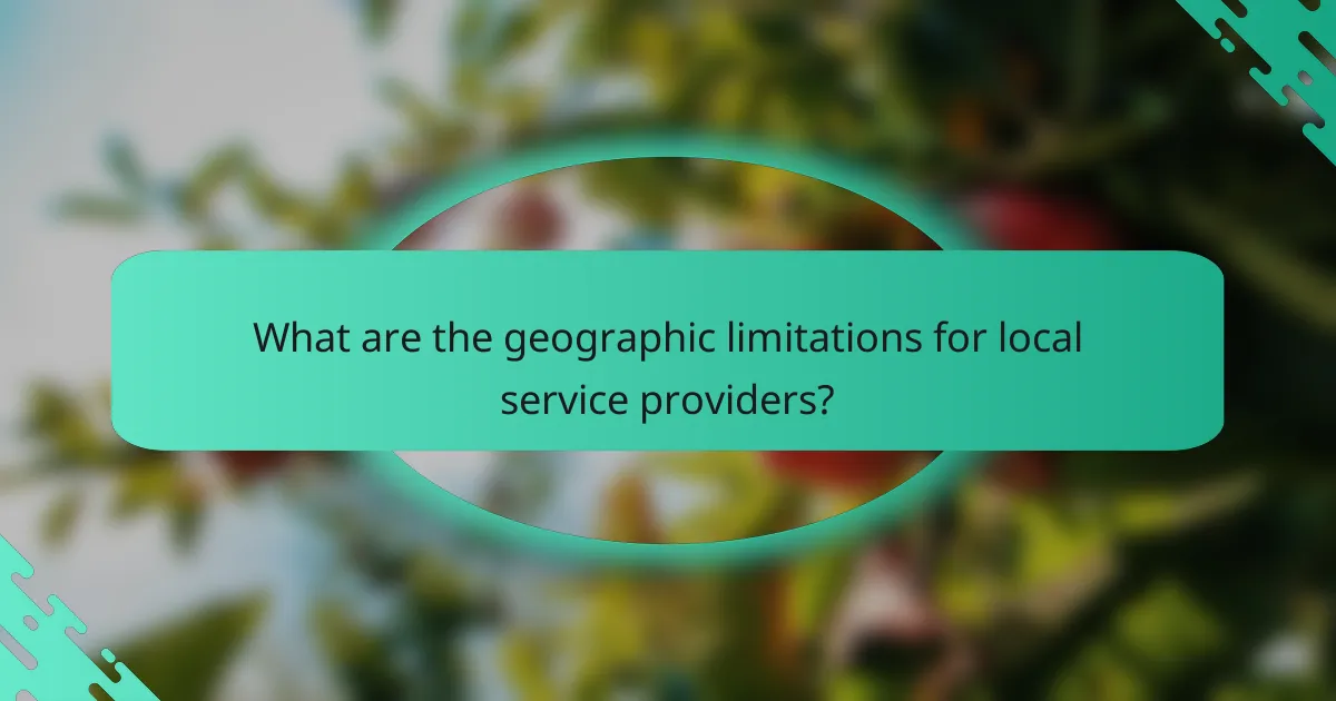 What are the geographic limitations for local service providers?